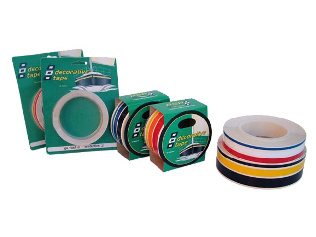 Go-fast tape rood/oranje/geel 27mm 10m
