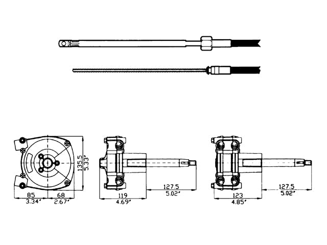 Ultraflex, M66 Styrekabel, 1stk. – Størrelse: 3,97 M