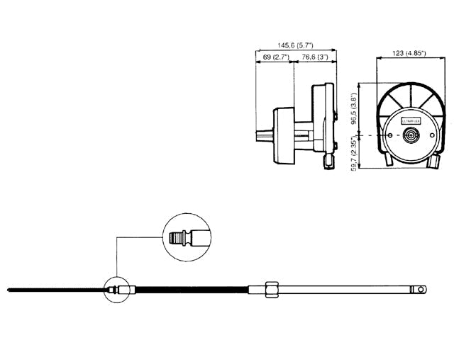 Ultraflex, M58 Styrekabel, 1stk – Størrelse: 4,59 M