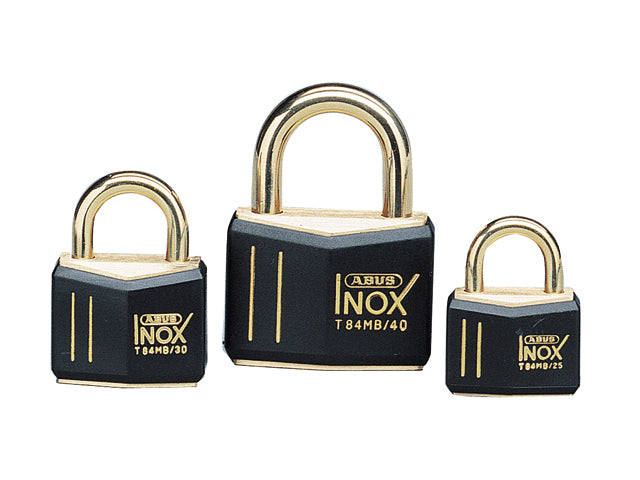 ABUS, Messing hængelås med marin plast, 2 nøgler, Sort – Størrelse: 20mm