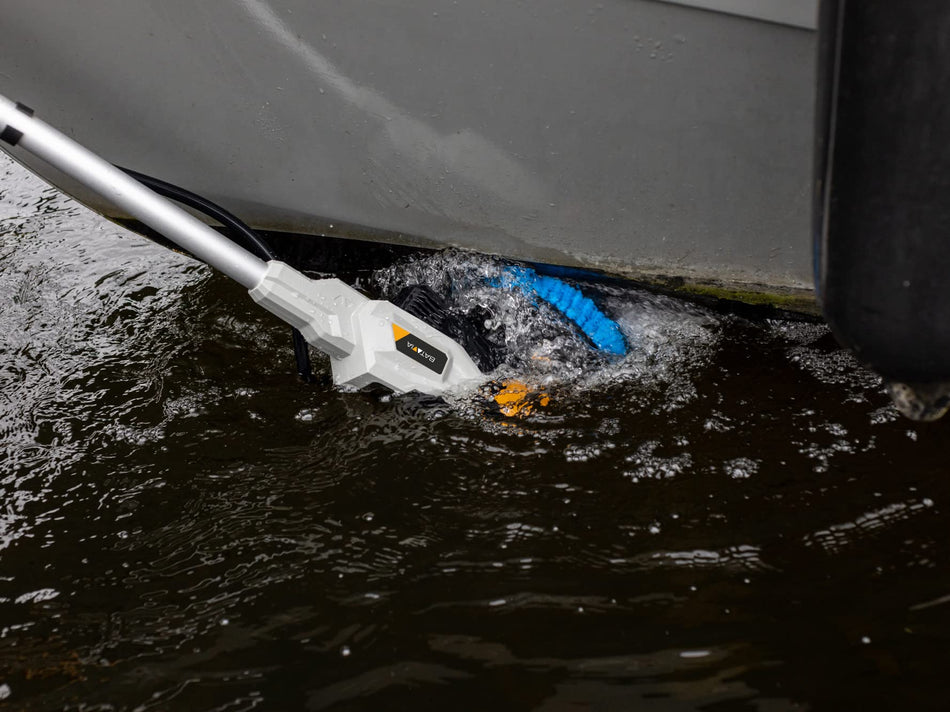 Batavia, TwinBrush 18V Batteridriven tvättborste med blå borste - inkl. 4 Ah batteri och laddare