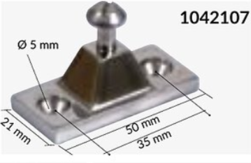 Talamex, Ändfäste, Rostfritt stål AISI 316 - inkl. bolt
