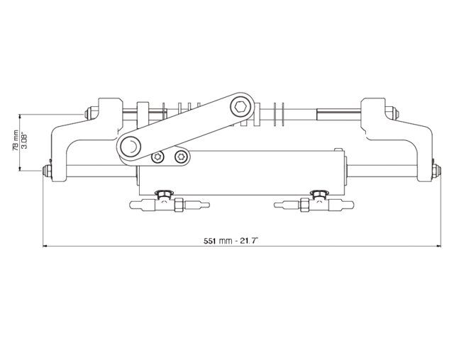 Ultraflex, Hydraulcylinder UC95-OBF/1, 95 cc, Frontmontering, Utombordsmotorer upp till 175 HP