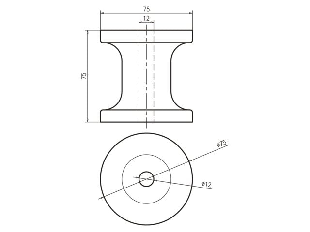 Talamex, Bow roller PU Ø75mm 16mm - 1 st.
