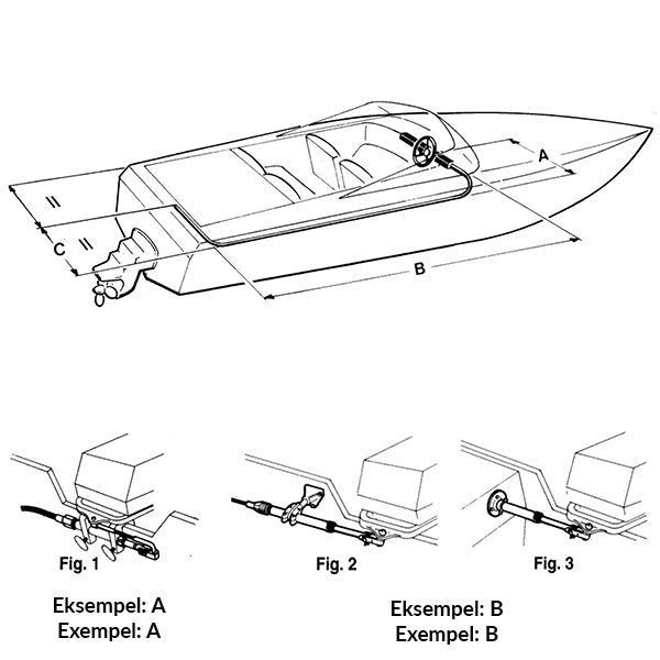 Ultraflex, M66 Styrekabel, 1stk. – Størrelse: 3,97 M