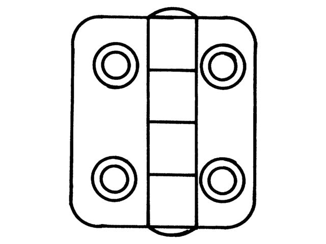Scharnier rvs 63.5x38.5x2mm