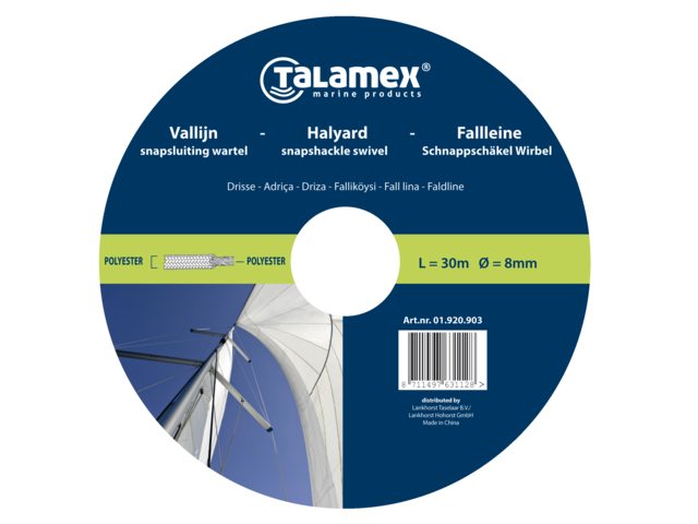 Vallijn met snapsluiting wit/rood 12mm 36m