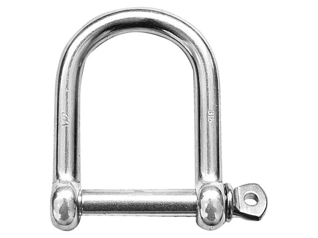 Talamex, D-sjækkel i rustfrit stål, bred stift, SS AISI 316 – Størrelse: 6mm