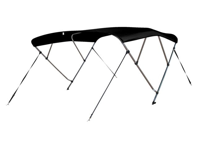 Talamex, Bimini Top Deluxe 4-buer Sort, Ø 25 mm, 600D polyester, 95.900.345 – Størrelse: 240x216-229x137 cm