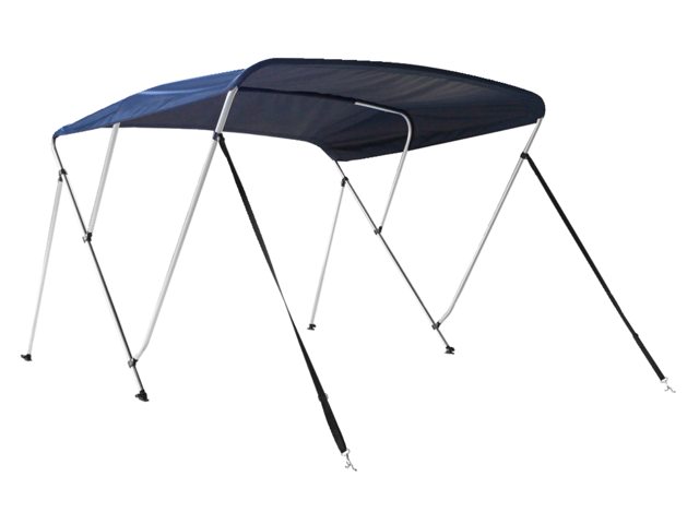 Talamex, Bimini Top Deluxe 3 Buer Marine Blå, Ø 25 mm Aluminiumsramme, 600D Polyester, 2 Støtteben, Monteringsbeslag – Størrelse: 183x231-243x117 CM
