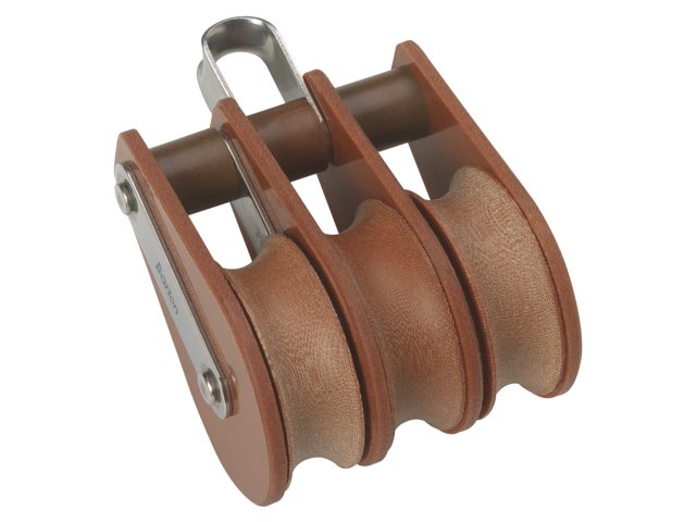 Blok tufnol met beugel 3-schijfs 58mm voor lijn 14mm