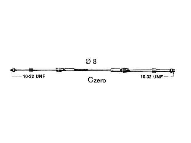 Ultraflex, MACHZERO Kontrolkabel, 87 mm - Til Indenbordsmotorer, Påhængsmotorer og Hækdrev – Størrelse: 6,10 M (20 fod)