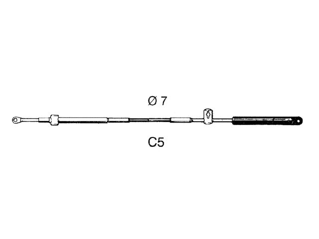 Ultraflex, C5 Kontrolkabel til Mercury/Mercruiser, 95 mm, 1 stk – Størrelse: 3,66 M