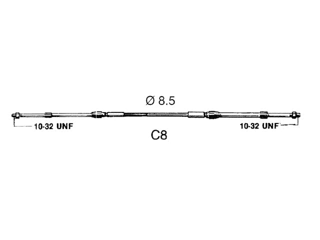 Ultraflex, C8 Motorstyrekabel, 87 mm - MMC-forbindelse – Størrelse: 3,05 M