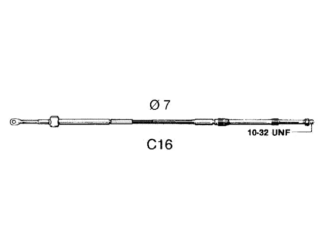 Ultraflex, C16 Motor Kontroll Kabel, 80 mm, Op til 29 kW (40 hk) – Størrelse: 3,36 M