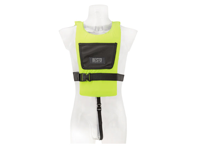 Besto, Paddlevest 50N Gul, Ergonomisk Design, Justerbart Taljebælte – Størrelse: VOKSEN 40+ kg (50N)