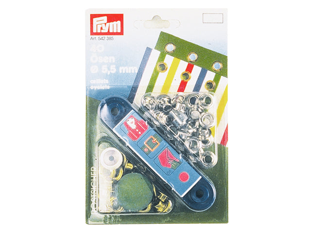 Prym, Sejlkovsere i Messing, Ø 14mm (10 stk) – Størrelse: 5,5mm, 5 Stk