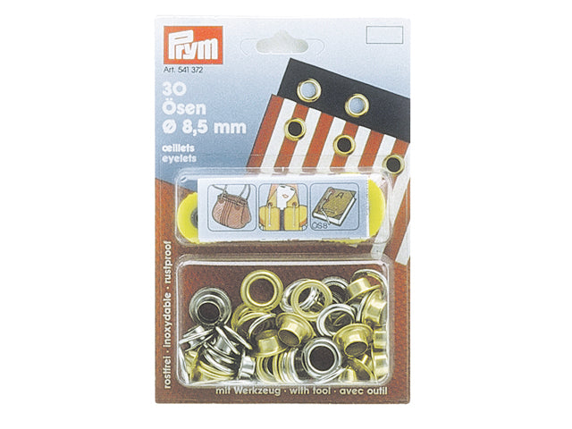 Prym, Sejlkovsere i Messing, Ø 14mm (10 stk) – Størrelse: 8,5mm, 5 Stk