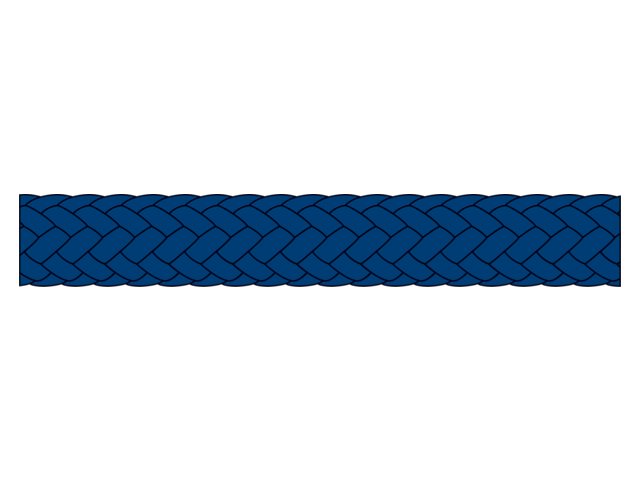Talamex by Liros, Tiptolest Porto Navy, 20-flettet fortøjnings- og ankerline, 15% stræk, hvid/sort markering – Størrelse: 16mm, 100 Meter
