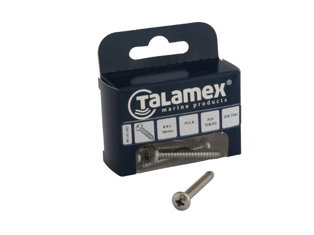 Talamex, Tankeskrue PH Ck AISI 304, 589081 – Størrelse: 2,9x25, 6 Stk