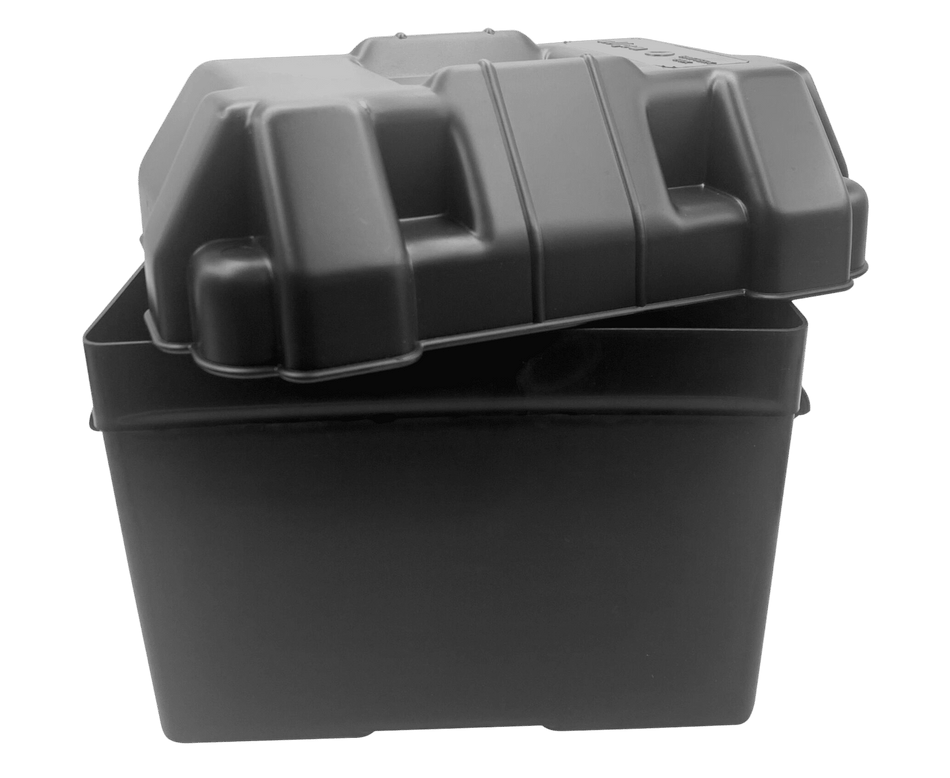 Trem, batterilåda liten svart, PVC med lock och säkerhetspasta, ISO-10133, PCK4